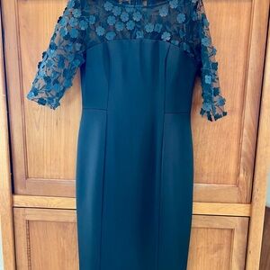 Classic Black Formal Sheer Sleeve Dress